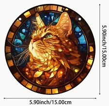 wunderschönes Katzenbild aus Acryl * ROTE KATZE * Ø 15 cm * Ein echter HINGUCKER