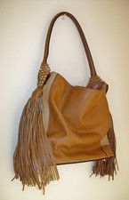CHRISTIAN LOUBOUTIN ? Shopper Leder Schultertasche Hobo Bag Fransen Nieten ?