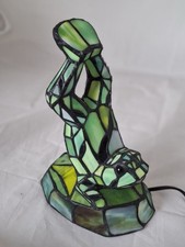 Tiffany Style Lampe Frosch – 26 cm – Handarbeit Buntglas – Grüntöne –vintage