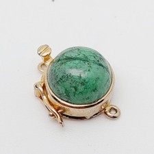 Schnuckschließe 835 Silber Steinchen, Kettenverschluss/Armband Antik Grün Stein 