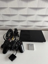 PS2 Slim Sony Playstation 2 mit Controller Memory Card Vollständig Schwarz