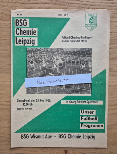 Ddr fussball programm bsg - ddr,