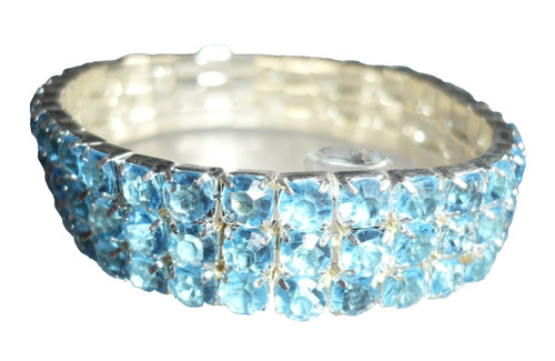 Reihiges strass armband blau - armband,