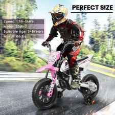 Kinder Elektro Motorrad, 12V Kindermotorrad mit Musik, Stützrädern, Kinderauto