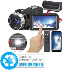 Somikon 8K-UHD-WLAN-Camcorder, IPS-Touchdisplay, 48 MP, App, Versandrückläufer