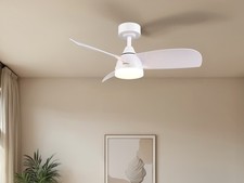 Deckenventilator mit Licht und Fernbedienung Sommer und Winterbetrieb Weiß Ø90cm