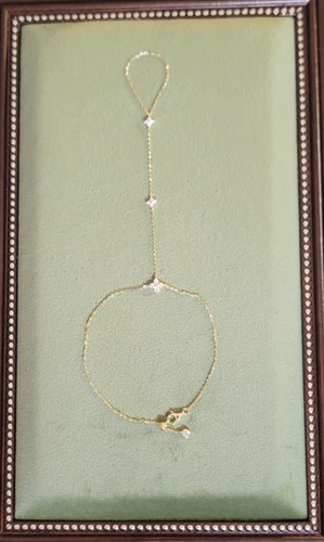 Moissanit kleeblatt hand kette - kleeblatt,