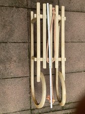Hörnerschlitten Holz gebraucht mit Zugseil 100 cm.