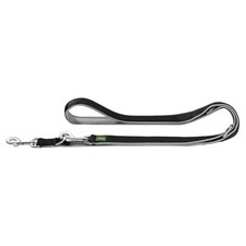 Hunter Verstellbare Führleine Neopren schwarz/grau für Hunde, 3-fach einstellbar