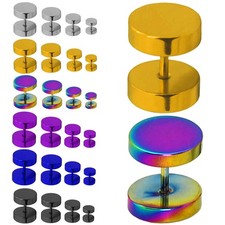 2 Fake Piercings Ohr Plug Tunnel Ohrring Herren 6 8 10 12 mm »