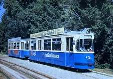 AK München Tram 12 Amalienburgstrasse vor 1993 Rathgeber