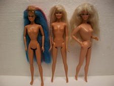 3x Barbie Mattel Hula Hair Teresa 1996 bunter Flechtzopf RAR SELTEN Glitzer Haar