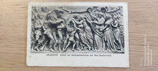 Postkarte Heimkehr Relief am Nationaldenkmal Niederwald 16.08.1915 gel_
