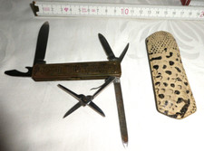 Alt Vintage DDR GML Leegebruch Taschenmesser Klappmesser Verziert 6 Funktionen