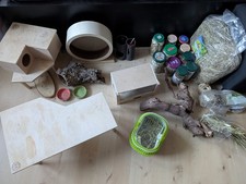 Hamster Käfig Zubehör Ausstattung Nager Holz Laufrad Terrasse