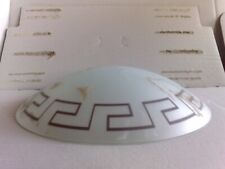  Milchglas-Lampenschirm weiß mit braunem Marmor-Dekor Durchmesser 31,5cm.