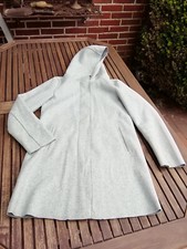 ONLY Filz Mantel Kurzmantel Jacke Wolljacke hell grau Kapuze Reißv. S 36/38