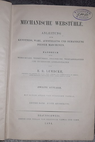 Mechanische webstühle 1 - mechanische, 1.bd/1