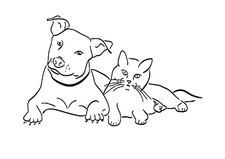 Schablone " Hund und Katze1 "