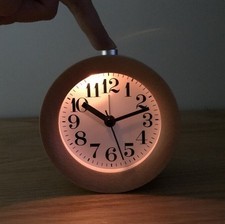 Wecker Analog Ohne Ticken Wecker Holz mit Snooze Nachtlicht Tischuhr Naturholz~