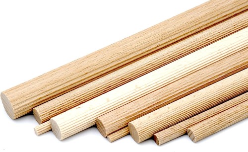 Holzrundstab buche geriffelt - buche,
