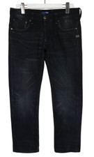 G-Star Attacc Low Straight Herrenjeans W32/L30 Schwarz Neu Knopf Fly Logo