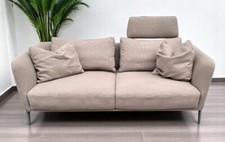 Rolf Benz Sofa Luxus Couch Grau Stoff Bequem mit Kissen Hochwertig