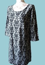 S.Oliver✨Elegantes Damen Marken Kleid Gr.42/44 schwarz silber gemust.?