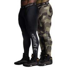 GASP Core Tights Schwarz Grün Camo Leggings Fitness Gym Wear Bodybuilding Hose