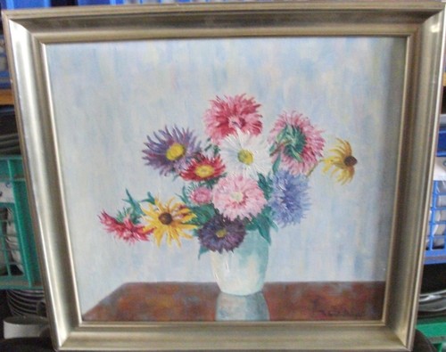 Schönes ölbild blumenstrauß - schönes,
