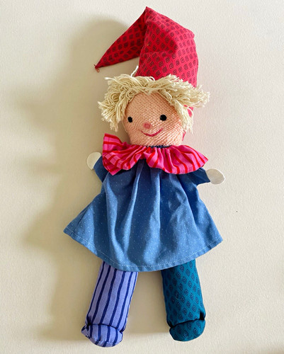 Stoffpuppe clown zipfelmütze - stoffpuppe,