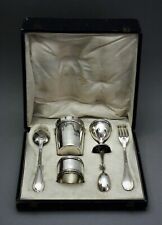 Taufset Kreuzband Becher Serviettenring Eierbecher Besteck 950er Silber (70) 