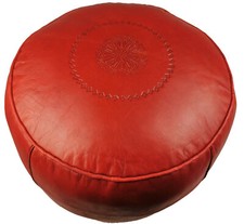 Marokkanisches Orientalisches Leder Sitzkissen Handarbeit Orient Pouf Ottoman