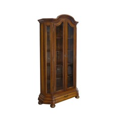 Edle Glasvitrine 2-türig Vitrinenschrank antik Stil Nussbaum B: 106 cm -11819-