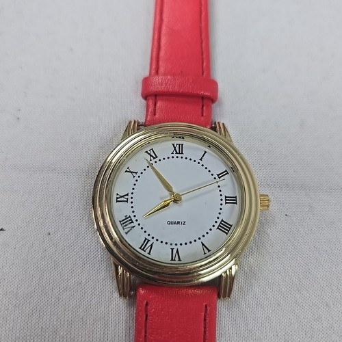 Damen armbanduhr gold rot - armbanduhr,