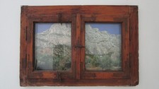 Antikes Holz-Fenster mit Rahmen Bilderrahmen Stallfenster Spiegel alt vintage