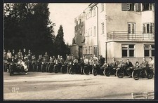 Foto-AK BSA Motorräder mit Beiwägen zur einer Hochzeit 