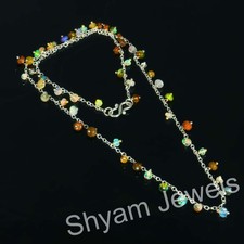 925 Sterlingsilber Original Äthiopische Opal Perlen Halskette Geschenk Schmuck