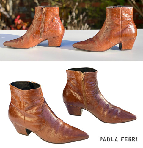 Paola ferri braun cognac kroko - cognac,