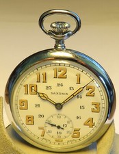 Saxonia Dresden Gruna Költzsch große Eisenbahneruhr ca. 1920
