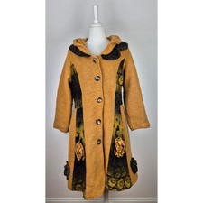 Damen Mantel XL 42 made in italy Wolle Filz Wollmantel Winter warm kuschelig