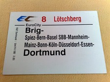 ZLS EuroCity 8 Lötschberg Brig - Spiez - Bern - Mainz - Düsseldorf - Dortmund