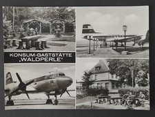 DDR s/w AK Langenbernsdorf - Konsum-Gaststätte "Waldperle" (mit Flugzeug...)