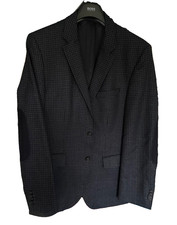 BOSS Sakko Jackett Blazer Blau kariert Schurwolle Einreiher  Gr. 50  einwandfrei