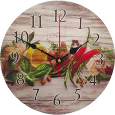 Küchenuhr Antik Nostalgie Holzwerkstoff Quarz stille Uhr 30 cm