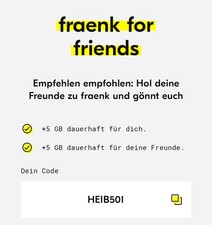 Fraenk for Friends.  +5GB