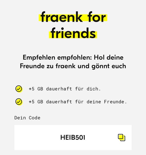 Fraenk for friends 5gb - fraenk, +5gb