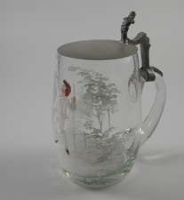 Böhmen Bierkrug Zinn Glas