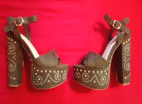 High heels plateau nieten - high,