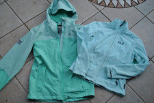 Jack  Wolfskin Mädchen Funktionsjacke mit Fleecejacke türkis mit Kapuze Gr. 164